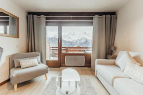 Furnished studio on the ski slopes with a terrace & panoramic views